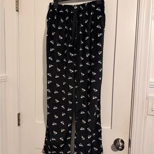 Quiksilver Black Pants with White Logo Pattern